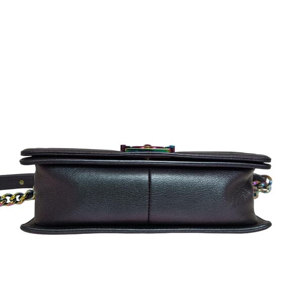 Chanel Purple Mermaid Boy Bag 16C Iridescent Old Medium Classic Quilted Flap CC - Picture 4 of 16